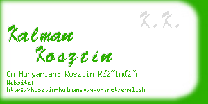 kalman kosztin business card